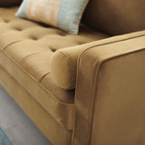 Valour Performance Velvet Loveseat, Cognac Valour Performance Velvet