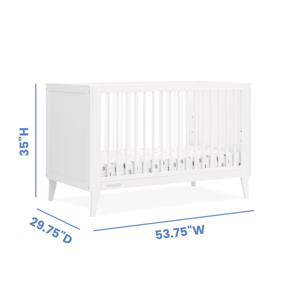 Ollie 4-in-1 Convertible Crib - Greenguard Gold Certified, Bianca White