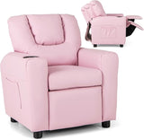 Kids Recliner Chair with Cup Holder, Toddler Furniture Children Armrest Sofa w/Headrest