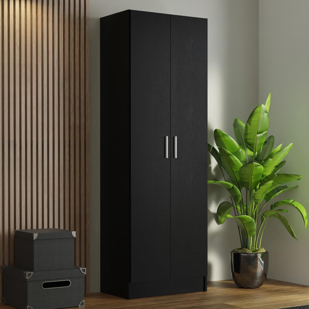 Storage Cabinet Armoire Closet with 2 Doors and 5 Utility Shelves 23" L Wooden