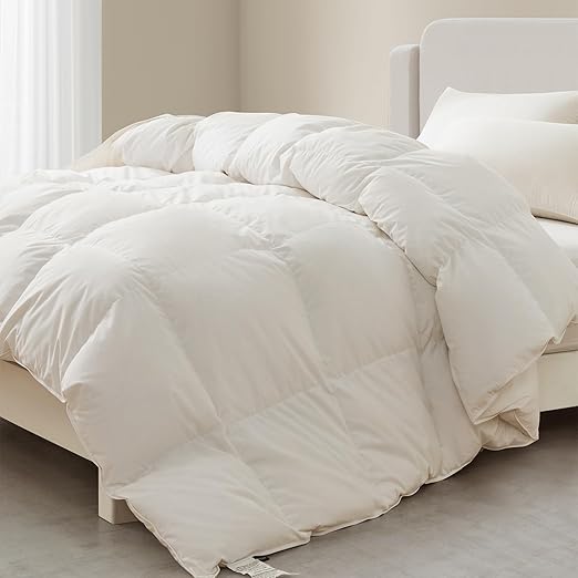 Feather Down Comforter King Size, All Season Duvet Insert with 8 Corner Tabs