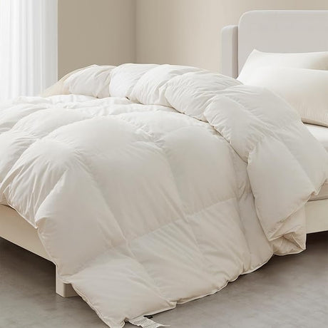 Feather Down Comforter Queen Size, All Season Duvet Insert with 8 Corner Tabs, 100%