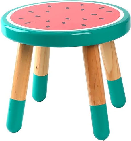 9 Inch Kids Solid Hard Wood Fruit Chair, Crafted Hand-Painted Wood