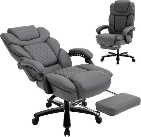 450lbs Big Tall Reclining Office Chairs with Footrest Back Support Ergonomic Wide Seat