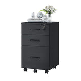 3 Drawer Wood Mobile File Cabinet, Under Desk Storage Drawers Small File Cabinet