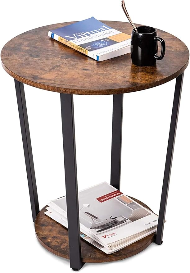 Round End Table Side Table for Living Room Sofa Couch End Tables