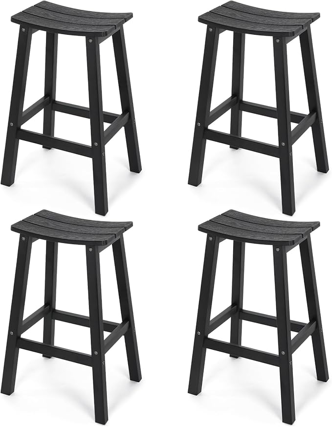 Bar Stools Set of 4, All-Weather Outdoor Barstools