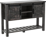 Entryway Table with Sliding Barn Doors, 46" Farmhouse Console Table with Storage Shelf