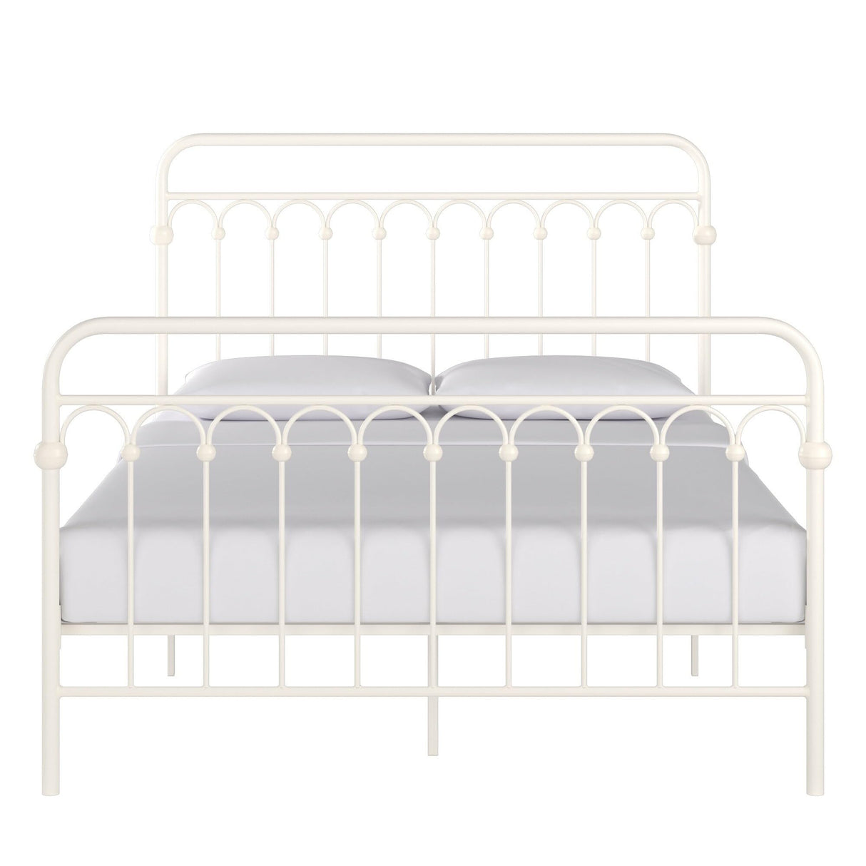 Eloise Metal Arcs Platform Bed by Classic Black Queen Traditional, Casual