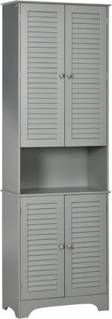 Tall Narrow Bathroom Storage Cabinet with Doors and Shelf Adjustability