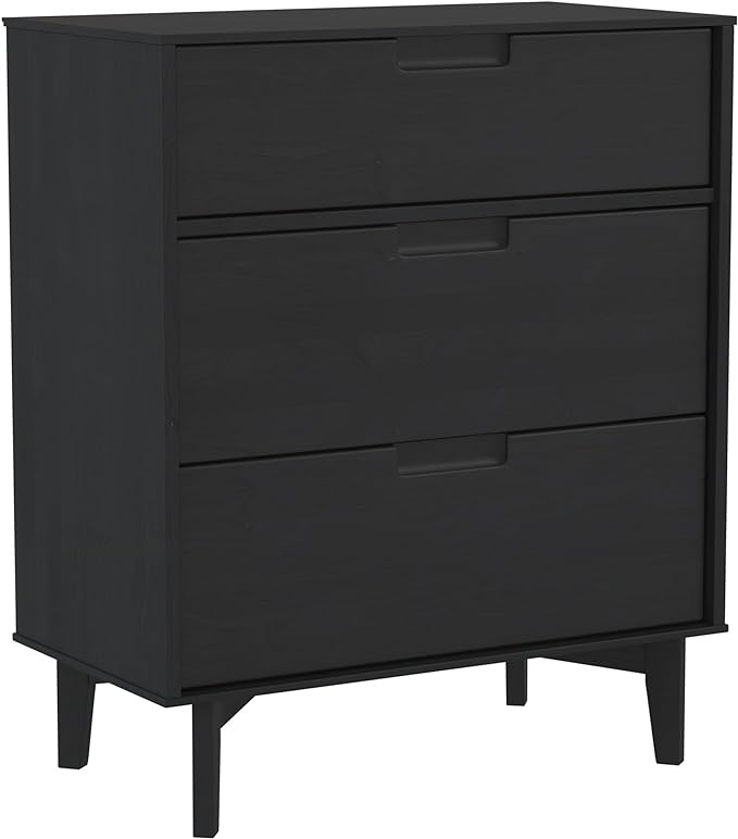 Furniture  Pine Wood 3-Dra Groove Handle Vertical Dressete
