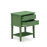 East West Furniture Valencia Night Stand-Rectangle End Table with 2 Drawers for Bedroom, 16x22 Inch, Clover Green