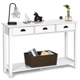 Console Table with 3 Drawers, Sofa Side Table with Shelf