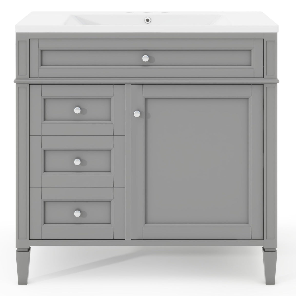 36 Inch Bathroom Vanity with Sink Combo, Solid Wood Frame Bathroom Vanities