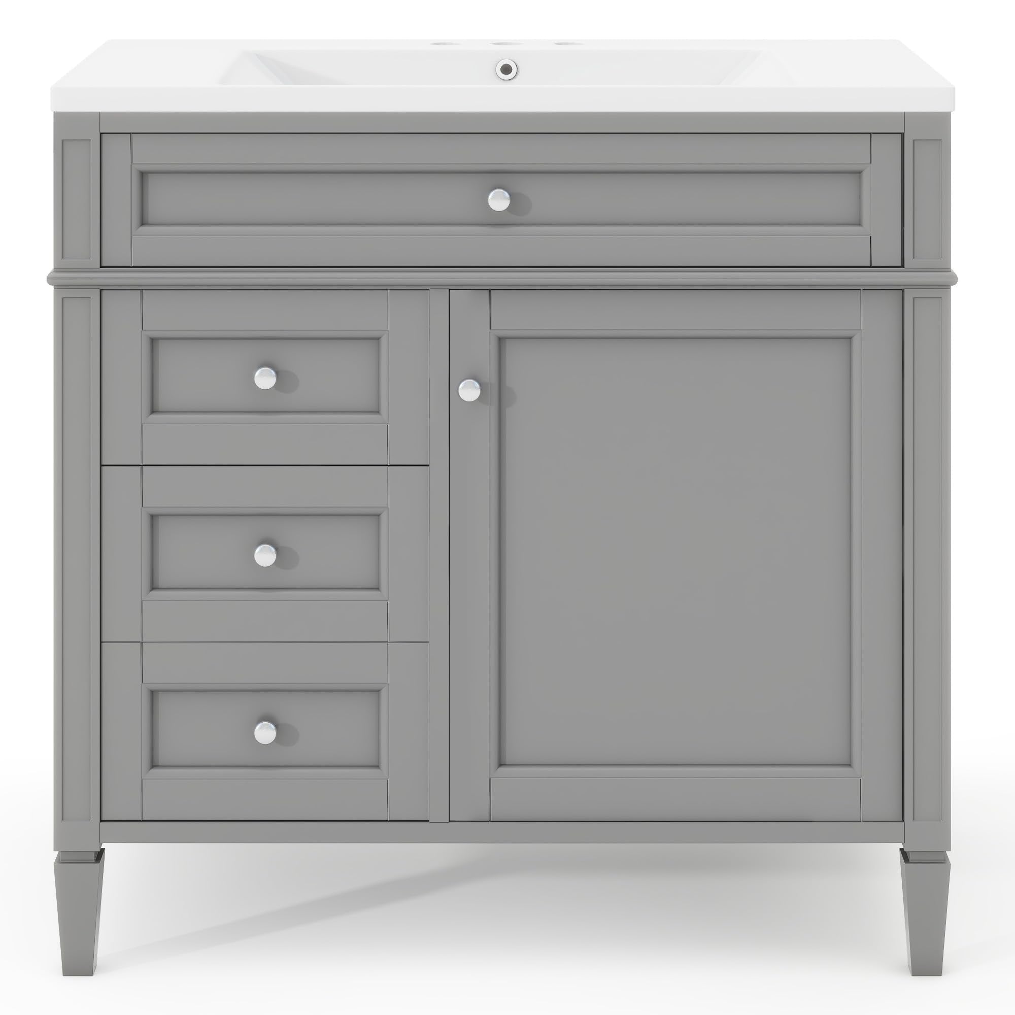 36 Inch Bathroom Vanity with Sink Combo, Solid Wood Frame Bathroom Vanities