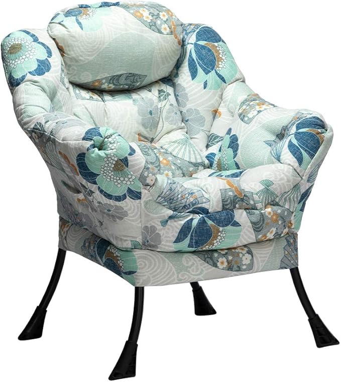 Fabric Large Lazy Chair, Accent Reading Chair, Cozy Lounge Chair with Armrest, Leisure