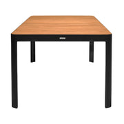 LCPDDITKDK Darks Portals Outdoor Black Rectangle Teak Wood & Aluminum Dining Table