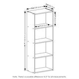 Luder Bookcase / Book / Storage, 4-Tier, White