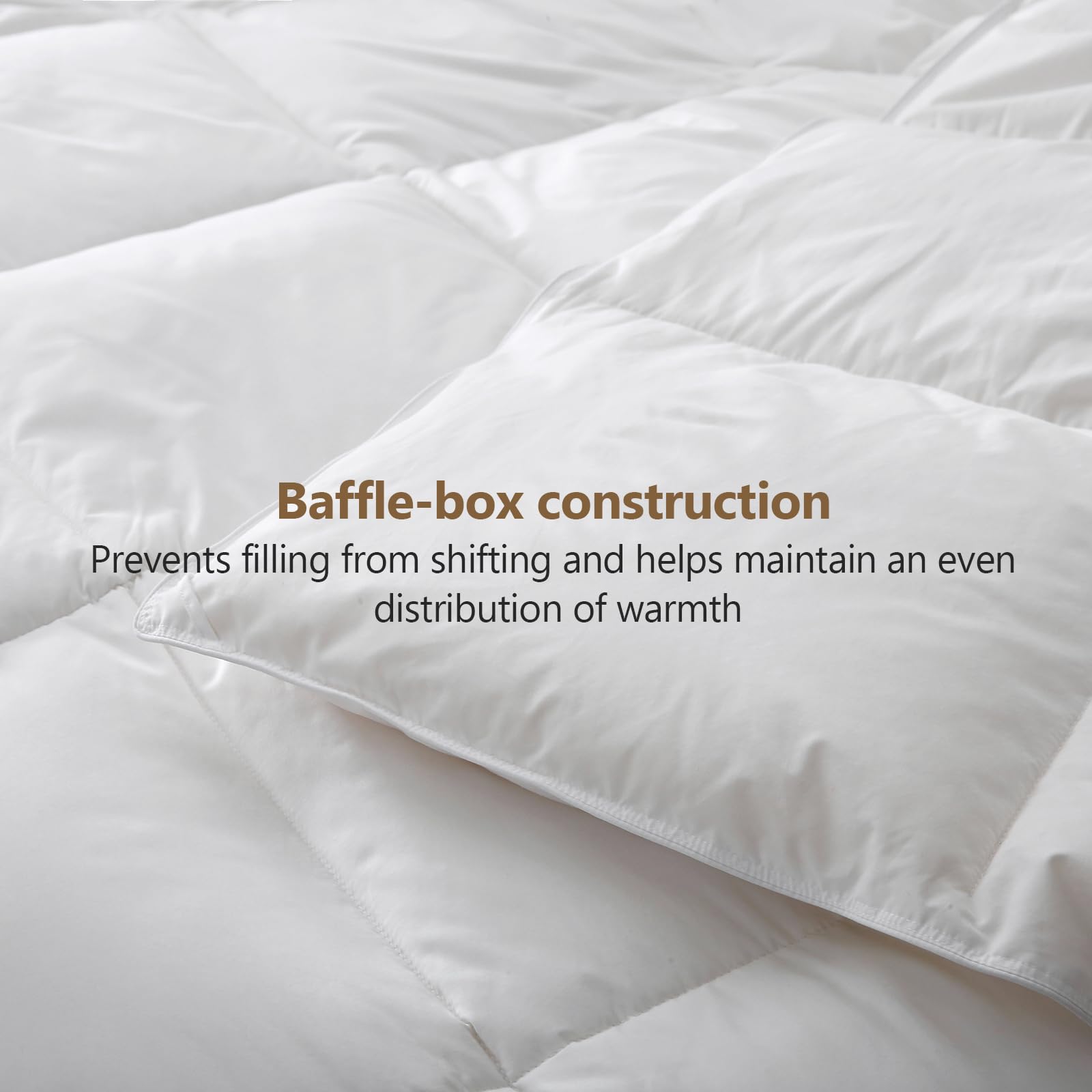 BPC Feather Comforter King Size, Filled with Feather and Down, All Season White Duvet Insert, Luxury Hotel Bedding Comforter with Ultra Soft Cotton Blend Cover and 4 Corner Loop Tabs, 106"x90"