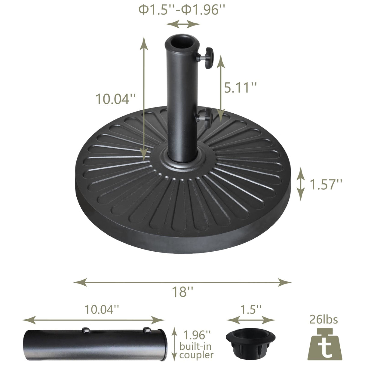 USA Umbrella Base Stand Market Patio Outdoor Heavy Duty Umbrella Holder