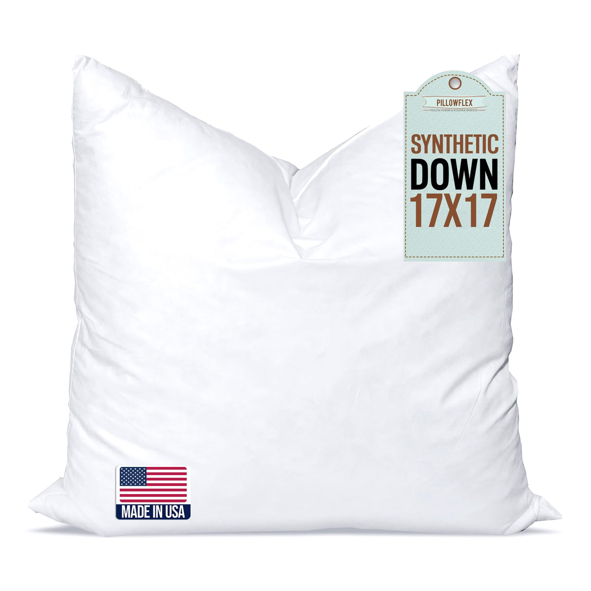 Synthetic Down Pillow Insert - 17x17 Down Alternative Pillow, Ultra Soft Throw Pillow