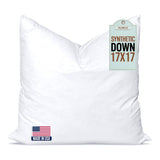 Synthetic Down Pillow Insert - 17x17 Down Alternative Pillow, Ultra Soft Throw Pillow