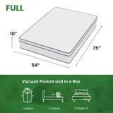 10 Inch Innerspring Full Mattress Medium Firm Hybrid Mattress with Removable Cover