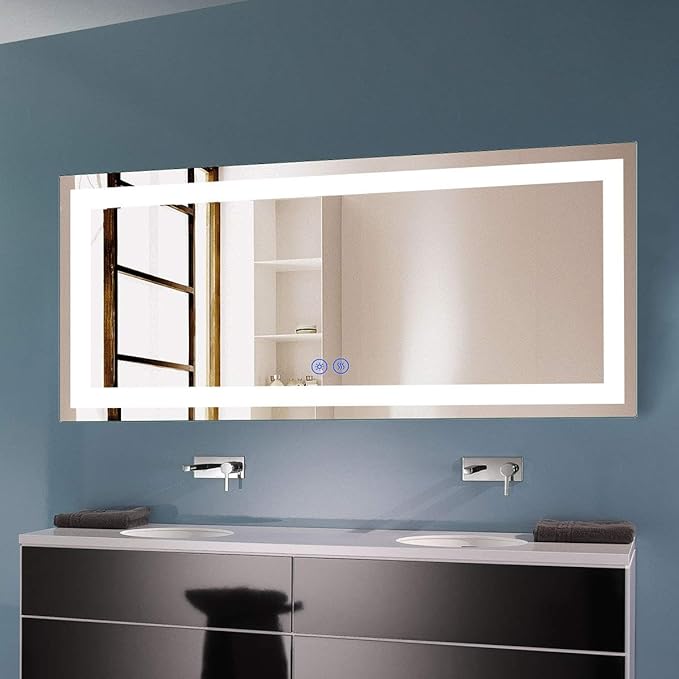 Bathroom Mirror with Lights, LED Bathroom Lighted Vanity Mirror