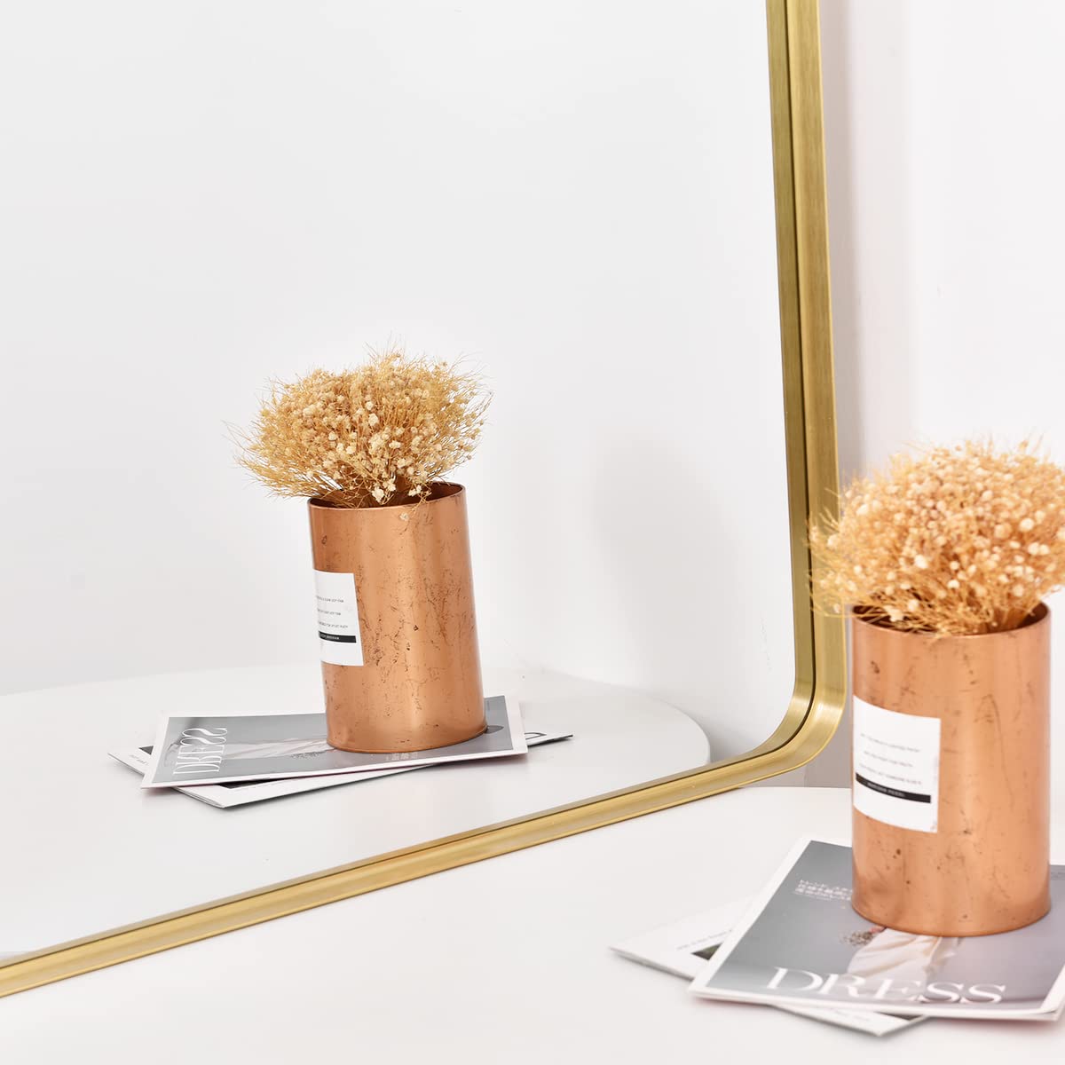 Wall Mirror for Bathroom, 40x30 Inch Gold Bathroom Mirror