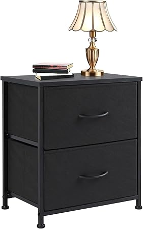 Nightstand with 2 Storage Drawers, 20" Height Small Bed Side Furniture End Table