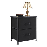 Nightstand with 2 Storage Drawers, 20" Height Small Bed Side Furniture End Table