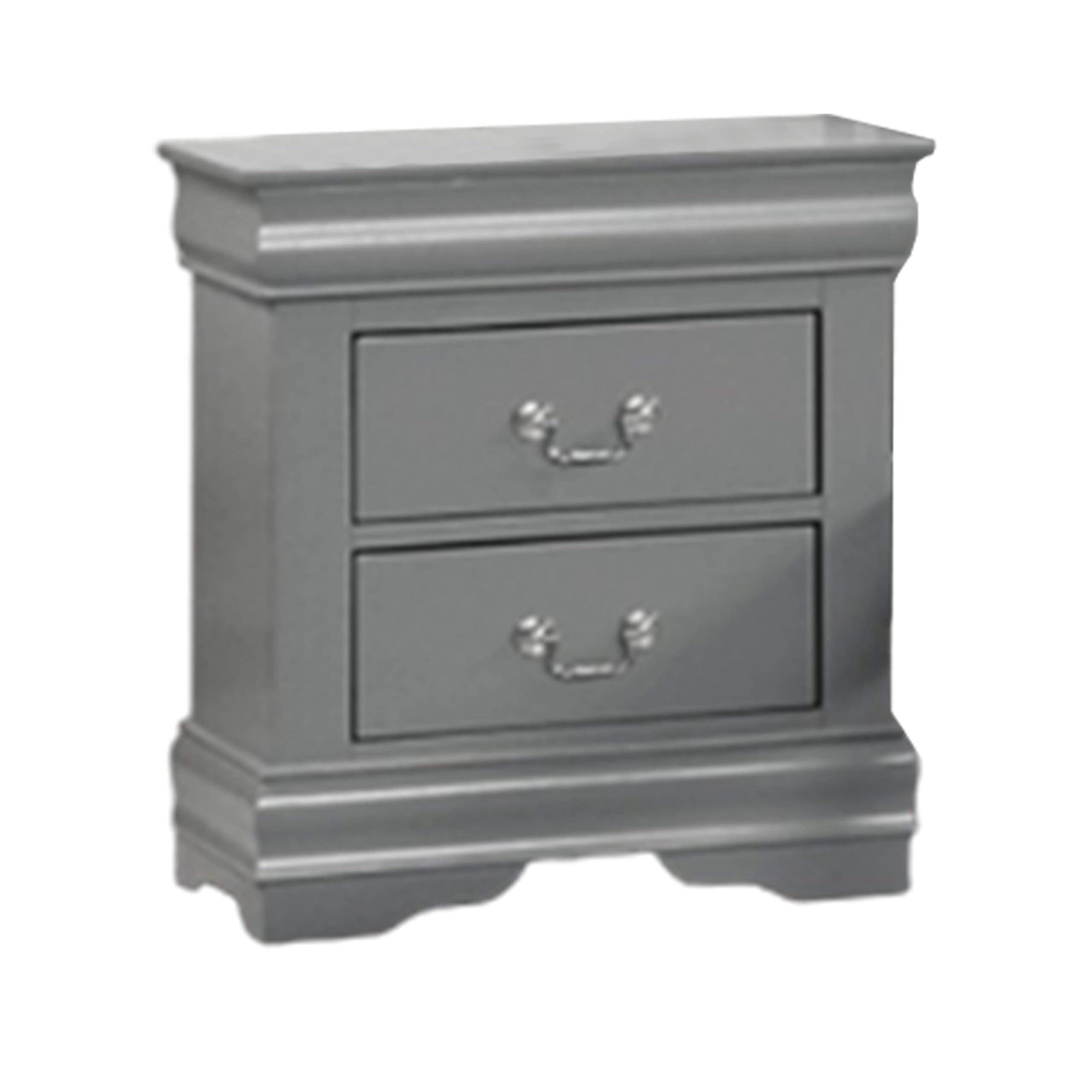 Nightstand, 2 Drawers, Light Solid Wood