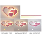 Heart Shaped LED Ceiling Light - Dimmable Kids Room Chandelier
