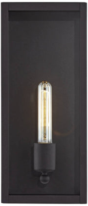 Cornell Modern Industrial Box-Shaped Outdoor Wall Light Fixture Sand Black