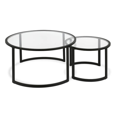 Mitera Round Nested Coffee Table in Brass