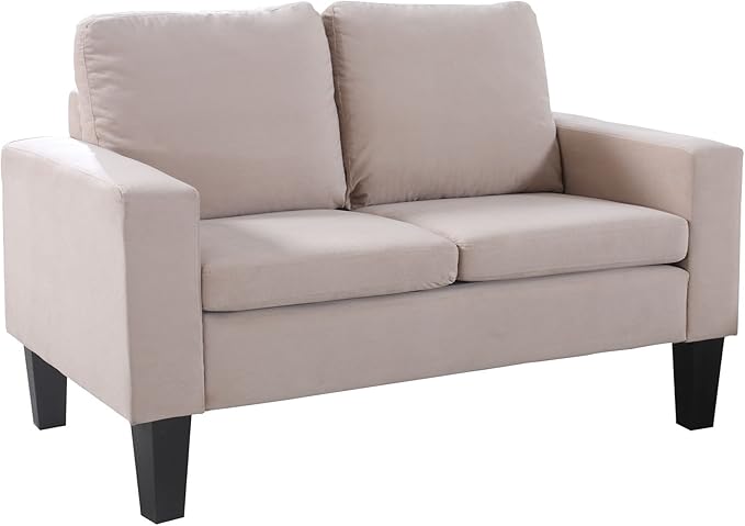 Sarah Microfiber Loveseat, Gray