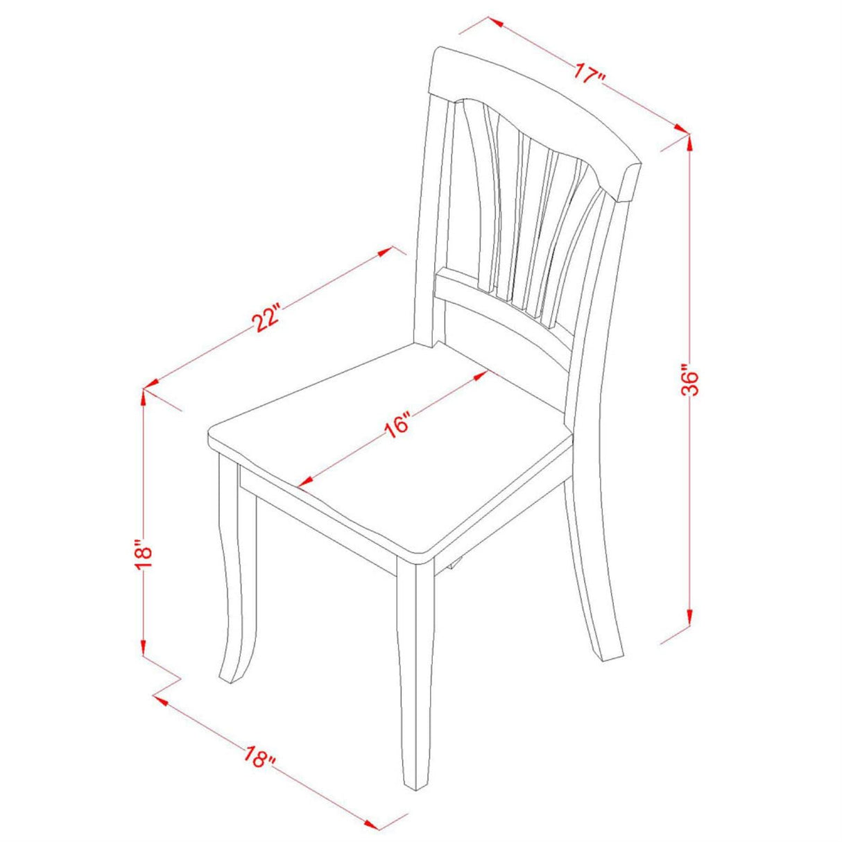 DLAV5-SBR-W 5 Piece Kitchen Table & Chairs Set Includes a Round Dining Room Table