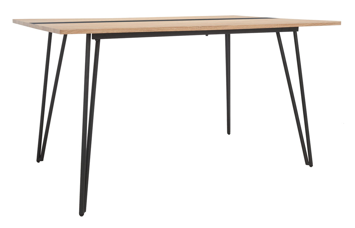 Home Collection Alarick Mid-Century Modern Natural/Black Hairpin Leg Dining Table