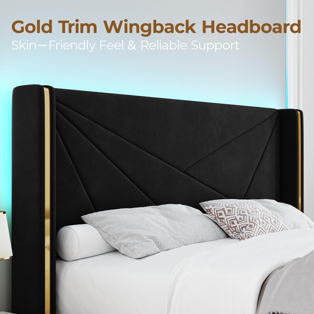 Full Size Platform Bed with Storage Drawers & LED Lights