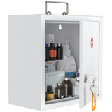 Wall Mount Medicine Cabinet with Key Lock & Handle Locking First Aid Cabinet Lockable