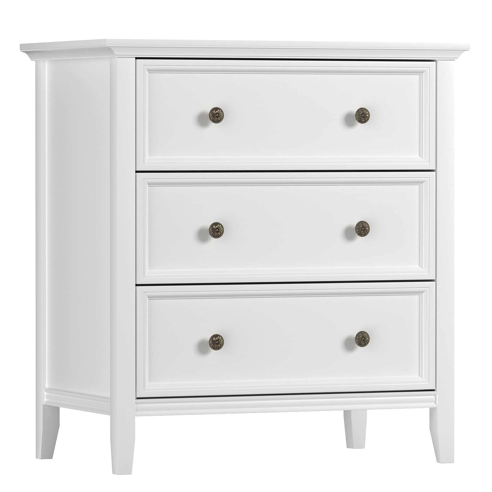 Nightstand with 3 Drawers and Charging Station