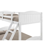 Full Bunk Bed, Attached Ladder, Guard Rails, White Wood