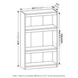 Furinno Jaya Enhanced Home Bookcase 3-Tier Adjustable Bookshelf, Amber Pine