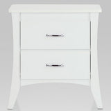 Contemporary Style 2 Drawers Wood Nightstand, White