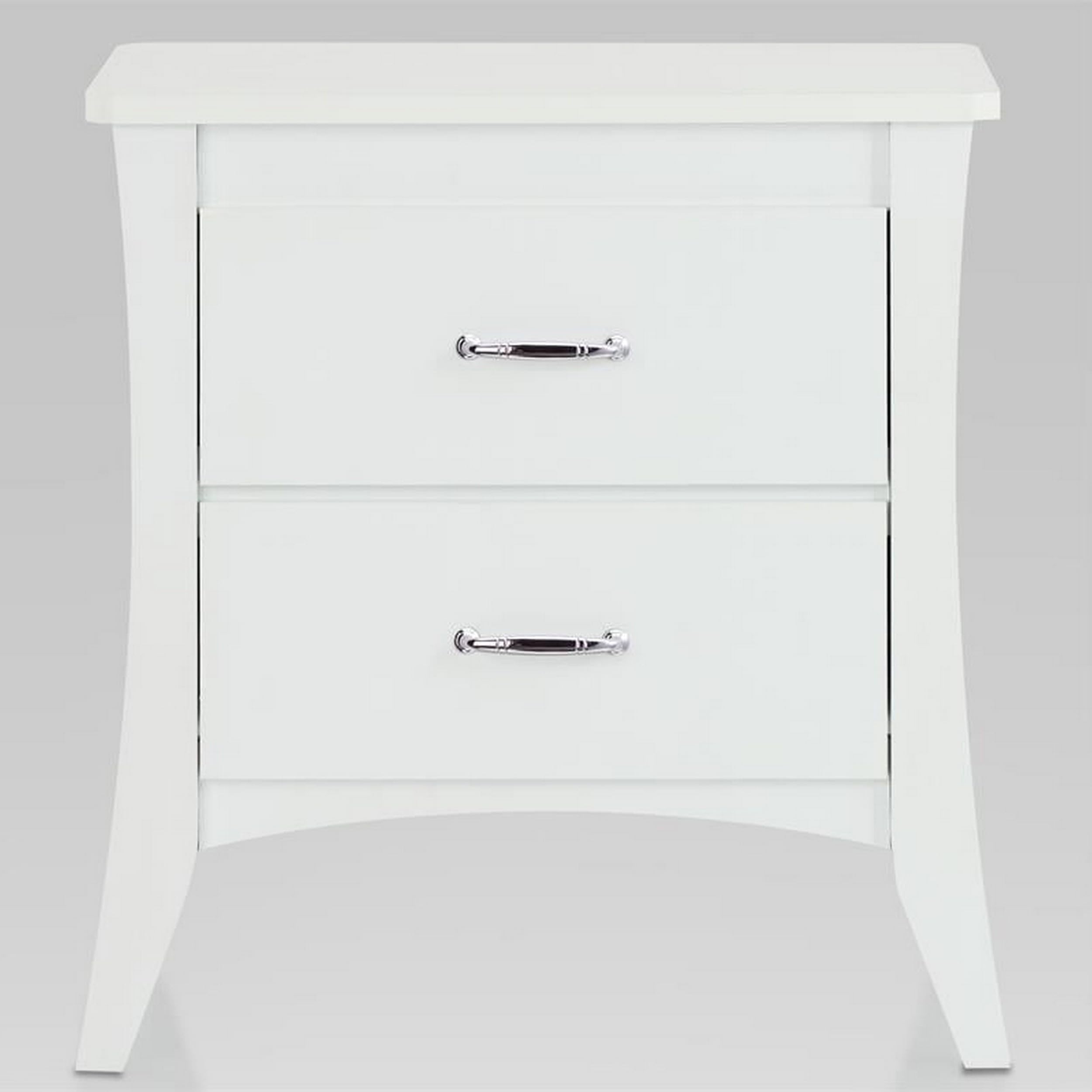 Contemporary Style 2 Drawers Wood Nightstand, White
