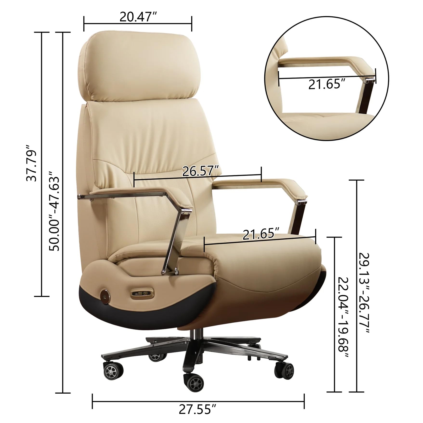 Carlo Ergonomic Power Recliner Chair with Heating & Cooling