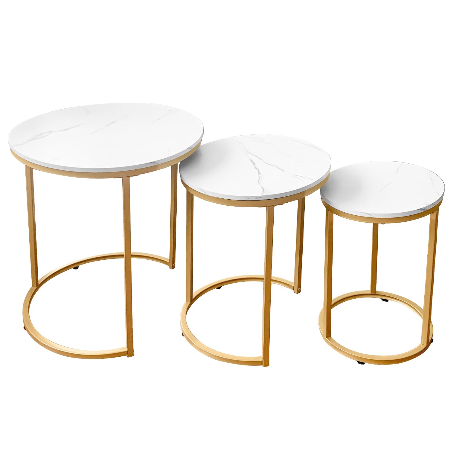 Nesting Tables Coffee Table Set of 3,Round Side Table Small Accent Table