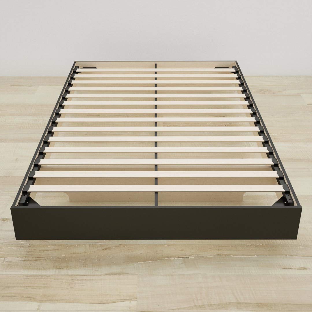 Platform Bed, Black, Queen