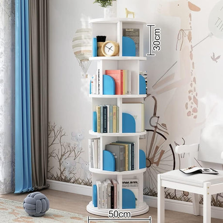 Bookcases 360°Rotating Bookshelf, Multi-Layer, Cultivate Interest in Reading, CD Storage