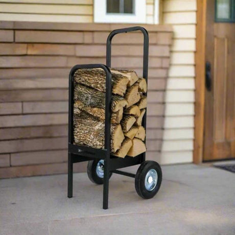 Firewood Cart - Made in The USA - Convenient and Sturdy Rolling Wood Carrier